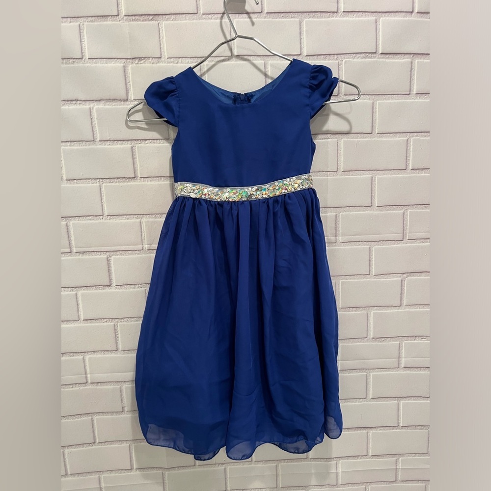 KIKI blue fashion party preppy dress for girls /size 4